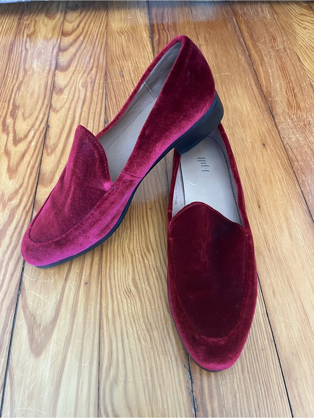 J. Jill Burgundy Velvet Slip-On Loafers